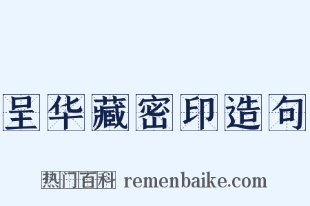呈华藏密印造句是什么意思的图片